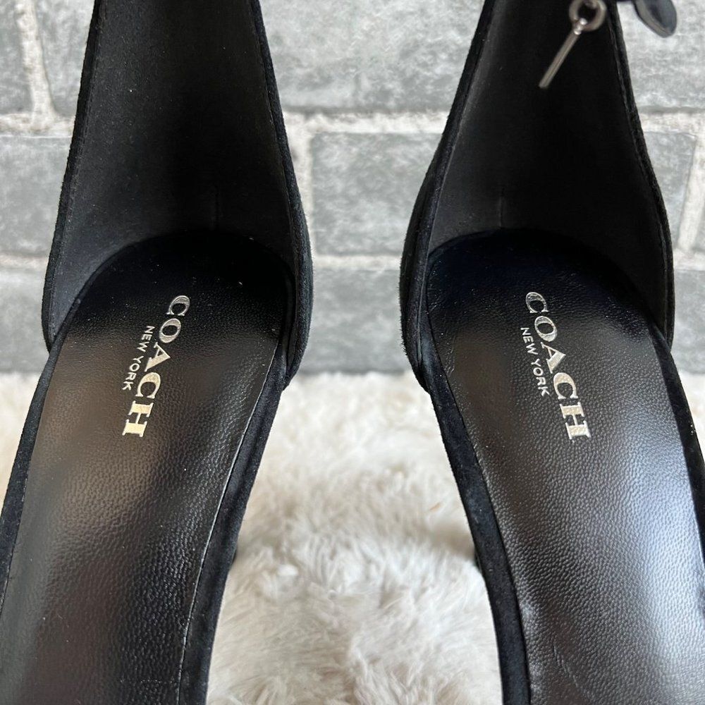 Coach Melrose Black Suede Heels Size 10 B - Picture 7 of 12